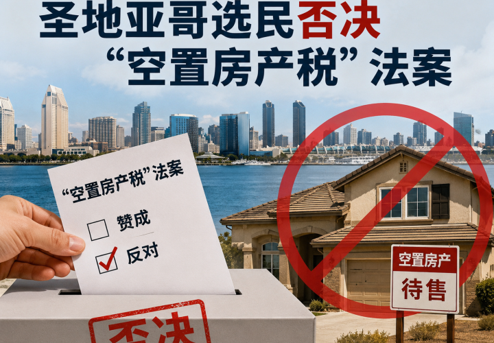 圣地亚哥选民否决“空置房产税”法案