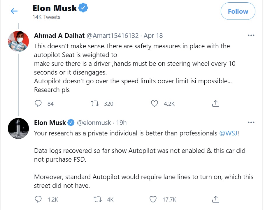 tesla crash 3 Elon Musk Twitter