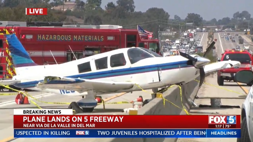 8 24 alrplan landed on I 5 3