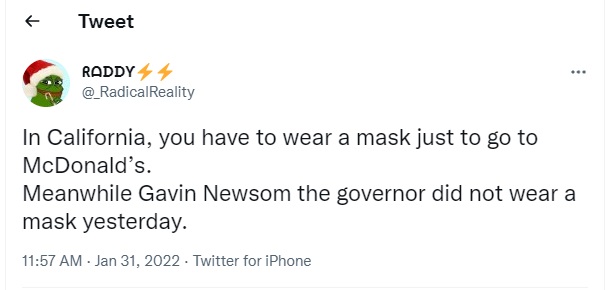 01 31 Newsom maskless twitter 1