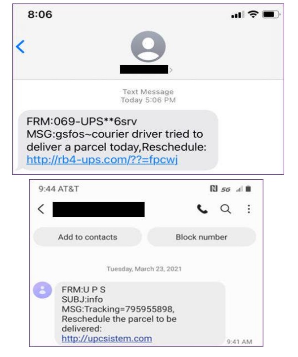 2023 11 14 fake UPS txt msg example 1