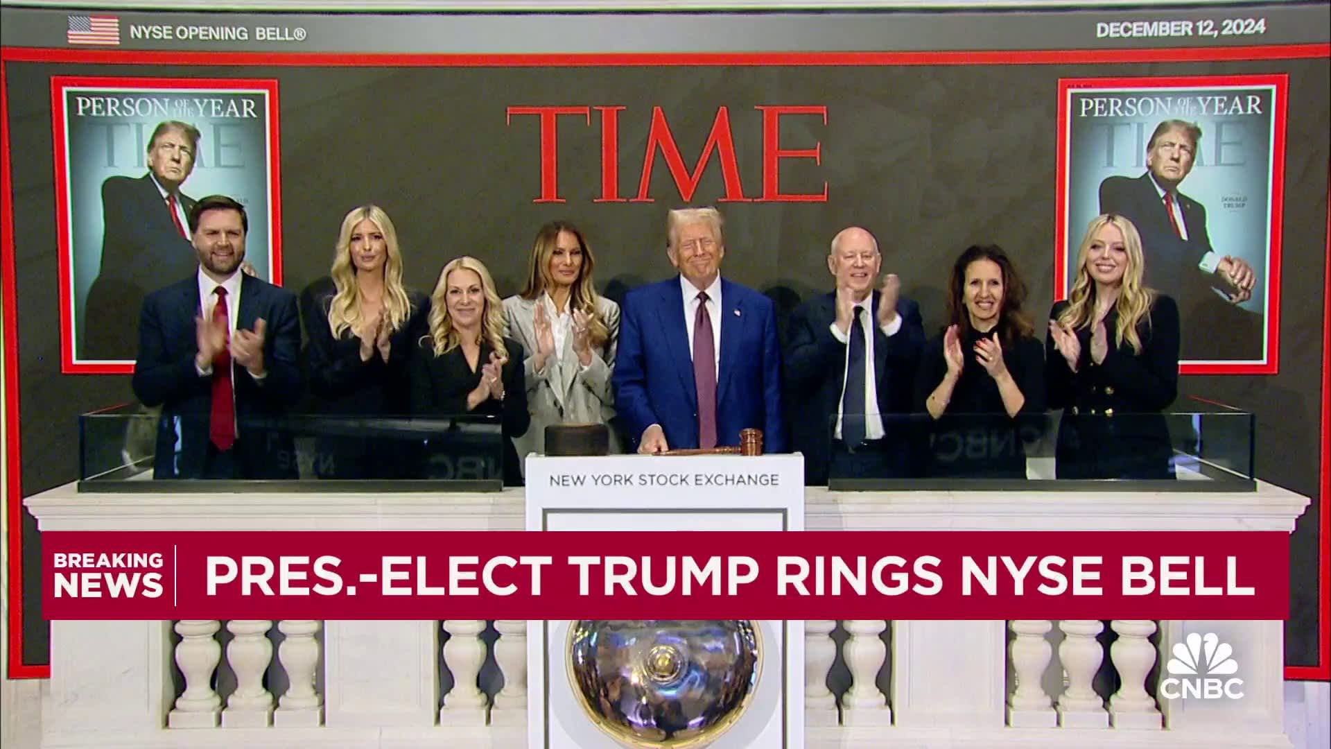 2024 12 12 Trump rings opening bell at NYSE