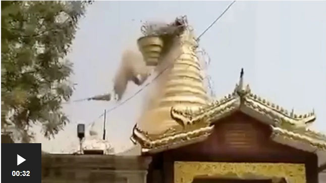 2025 03 28 曼德勒名胜瑞萨延佛塔Shwe Sar Yan Pagoda损毁严重