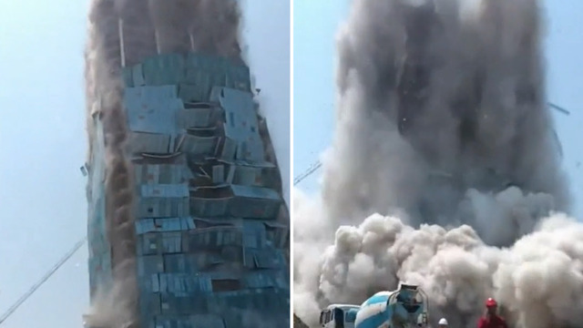 2025 03 28 曼谷倒塌的摩天大楼倒塌瞬间